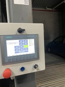 Siemens HMI safety status screen on upgraded car stacker